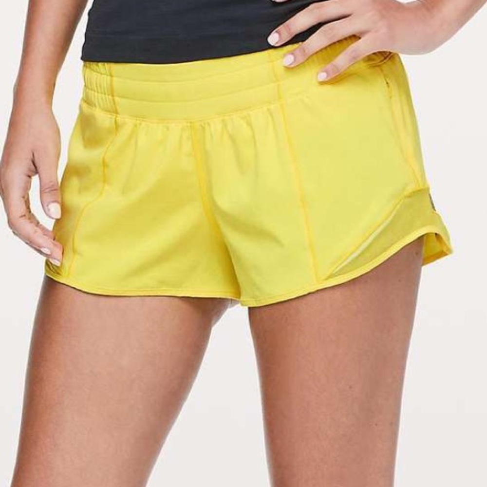 yellow lululemon shorts